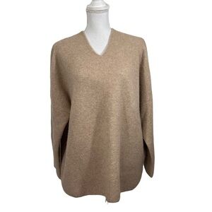 Asm Anna V Neck Oversized Tunic Sweater Soft Wool Blend